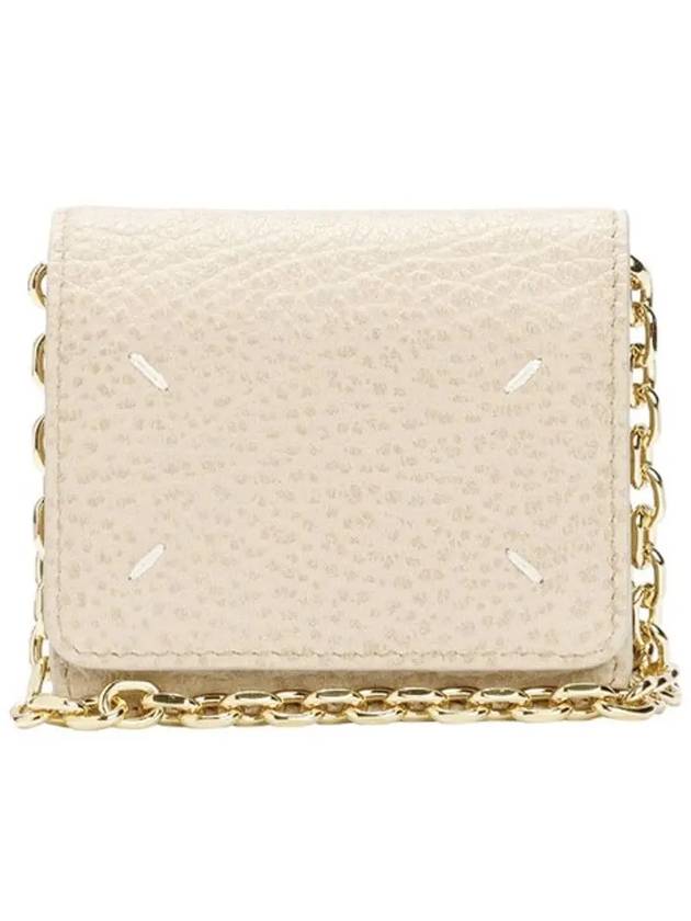 Embroidery Logo Chain Cald Wallet Beige - MAISON MARGIELA - BALAAN 2