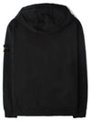 Cotton Fleece Garment Dyed Zip Up Hoodie Black - STONE ISLAND - BALAAN 3