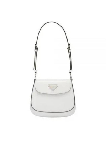 Cleo Brushed Leather Mini Shoulder Bag White - PRADA - BALAAN 2