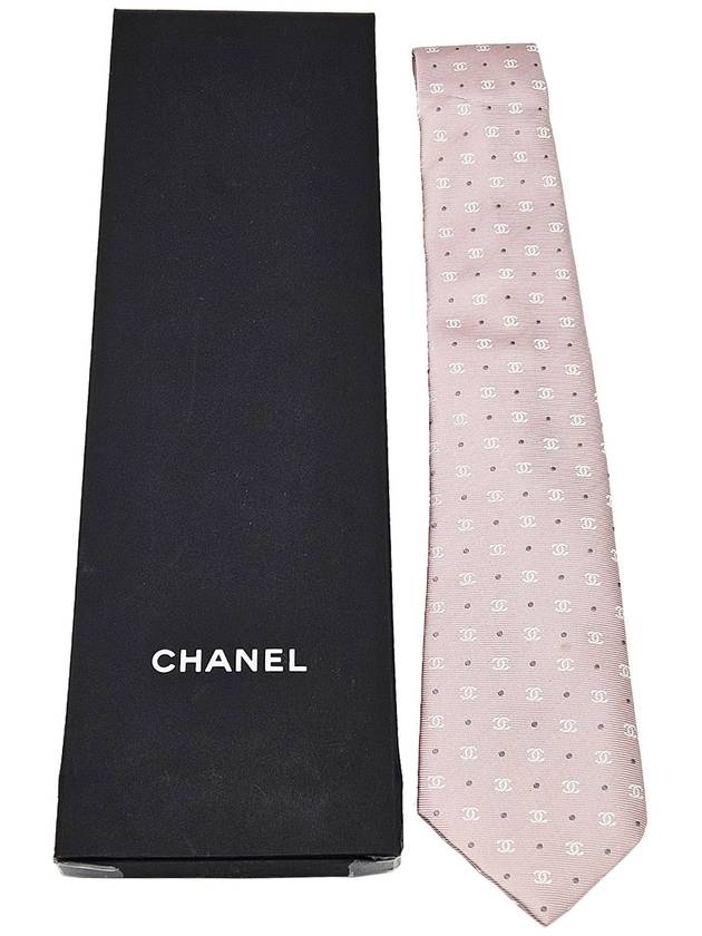 Chaenl pink CC logo silk tie - CHANEL - BALAAN 2