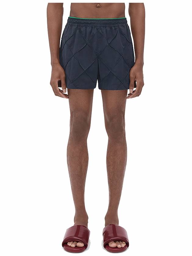 Intrecciato Nylon Swim Shorts Navy - BOTTEGA VENETA - BALAAN 3