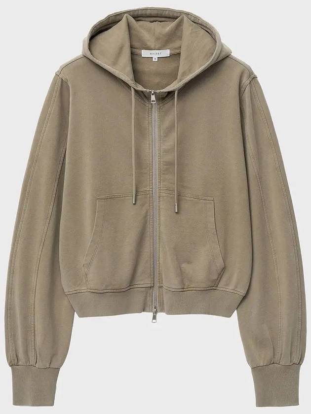 Overfit Pigment Zip-Up Hoodie Beige - NOIRER FOR WOMEN - BALAAN 4