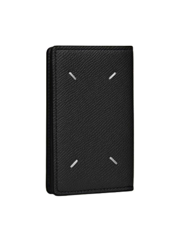 Stitched Leather Card Wallet Black - MAISON MARGIELA - BALAAN 5