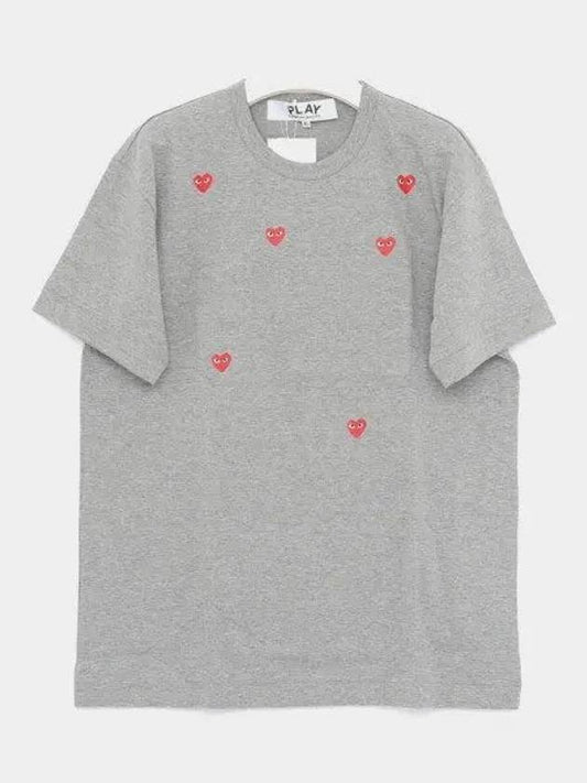 Manny Red Heart Short Sleeve Men s T Shirt P1T3382 GRAY 1043668 - COMME DES GARCONS - BALAAN 1