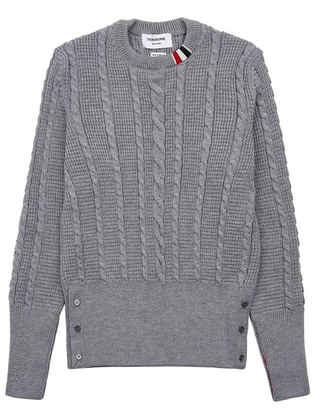 RWB Cable Wool Knit Top Grey - THOM BROWNE - BALAAN 11