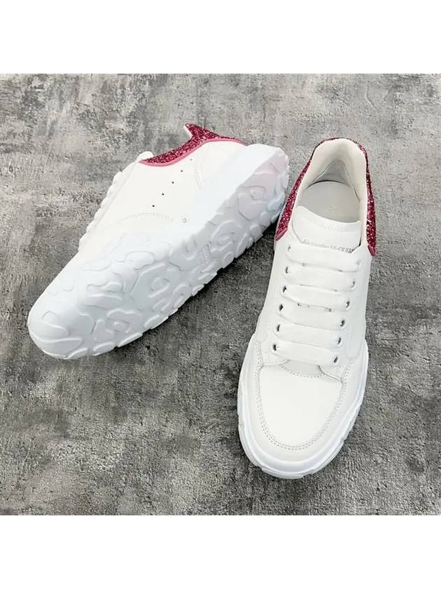 Court Trainer Glitter Tab Low Top Sneakers White - ALEXANDER MCQUEEN - BALAAN 7