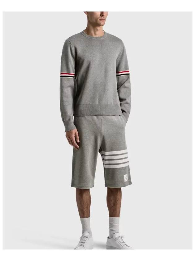 Men's Milan Stitch Armband Crew Neck Knit Top Light Grey - THOM BROWNE - BALAAN 7