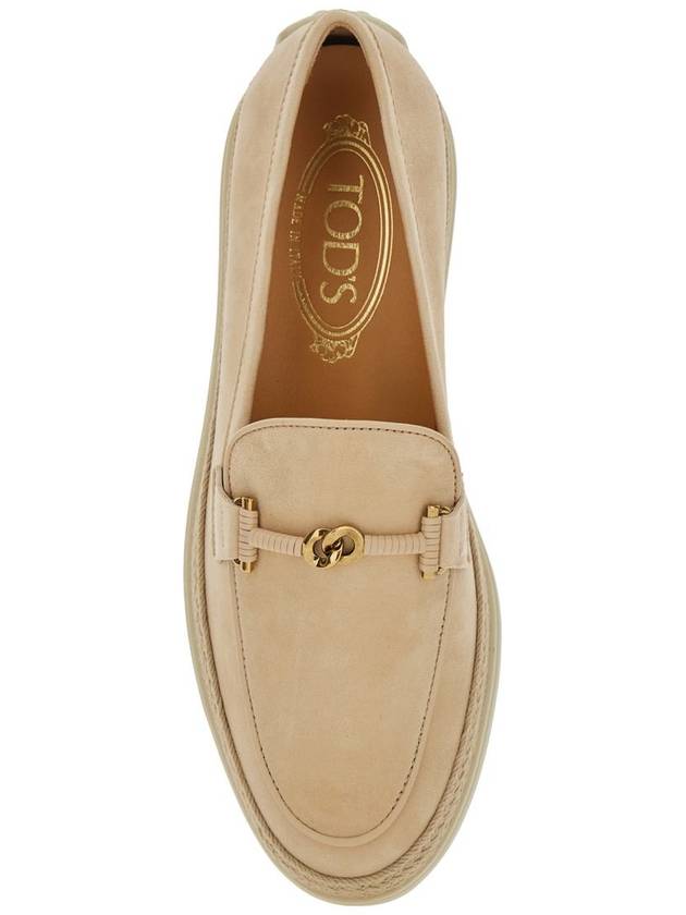 T-Ring Suede Loafers Beige - TOD'S - BALAAN 5