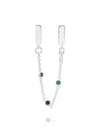 Charm Triple Blue Stone Safety Chain Silver - PANDORA - BALAAN 3