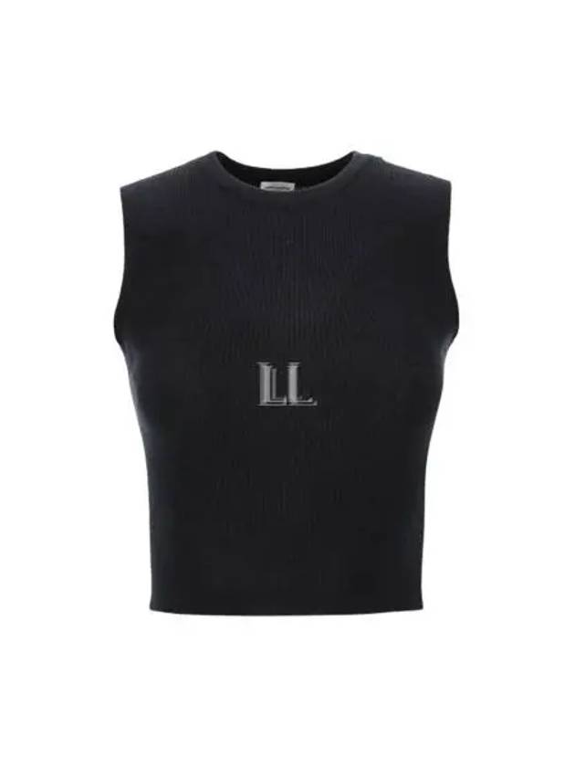 Rib Knit Sleeveless Black - SAINT LAURENT - BALAAN 2