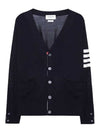 Men's Sustainable Classic Diagonal Wool Cardigan Navy - THOM BROWNE - BALAAN 2