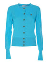 Logo Patch Cardigan Blue - VIVIENNE WESTWOOD - BALAAN 2