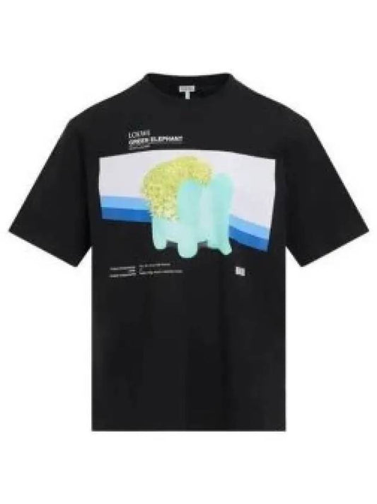 Chia Elephant Cotton Short Sleeve T-Shirt Black - LOEWE - BALAAN 2