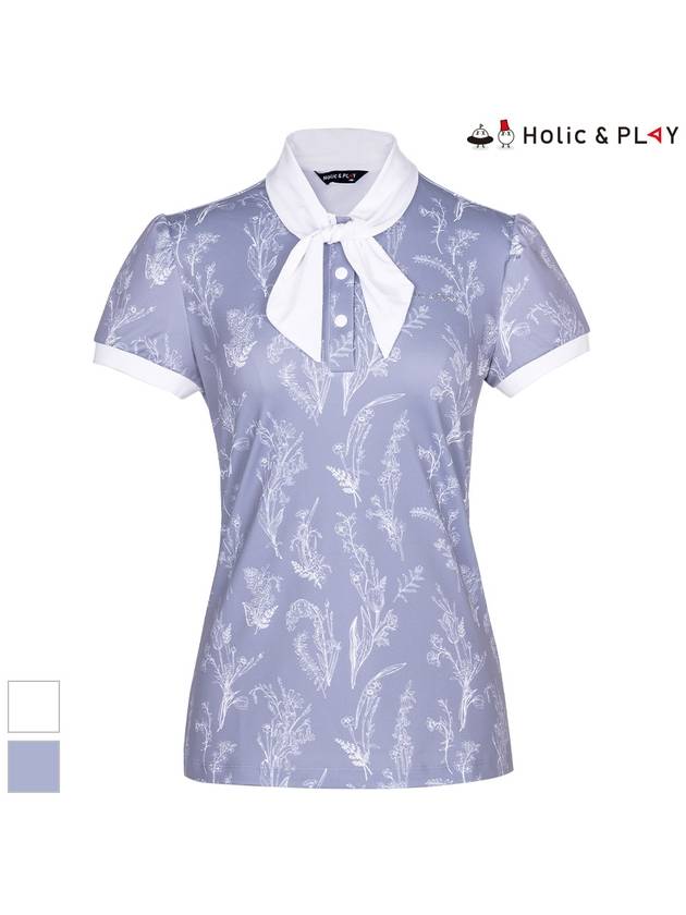 floral pattern scarf collar T-shirtHC2WTS005 - HOLIC&PLAY - BALAAN 1