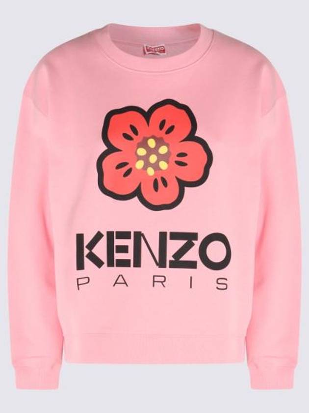 Boke Flower Logo Cotton Sweatshirt Pink - KENZO - BALAAN 3