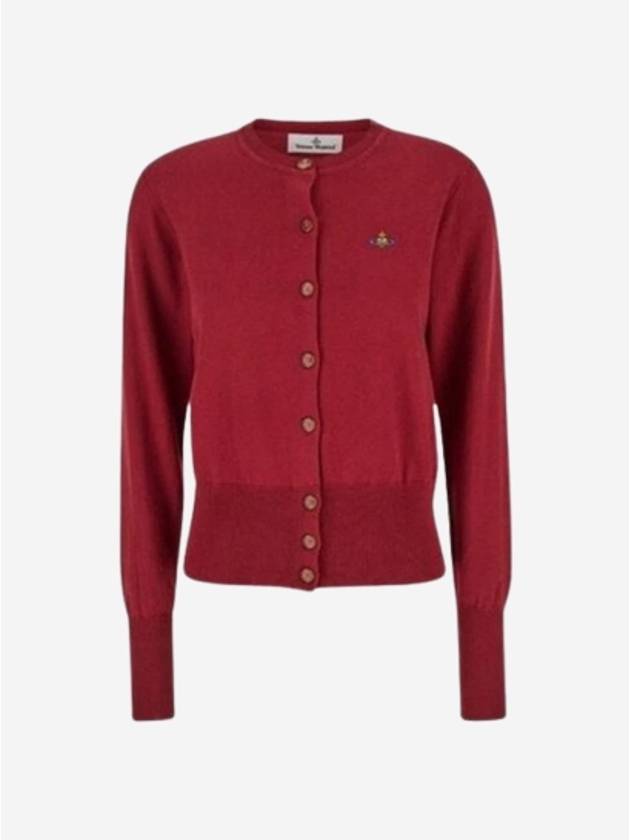 Logo Patch Cardigan Red - VIVIENNE WESTWOOD - BALAAN 2