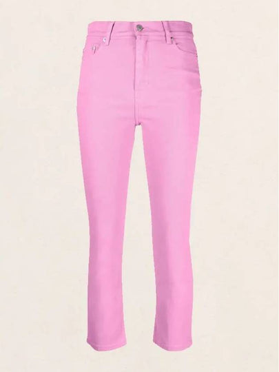 WoMen's Denim High Waist Cropped Jeans Pink - AMI - BALAAN 2