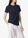 Logo Cotton Short Sleeve T-Shirt Navy - MAX MARA - BALAAN 2