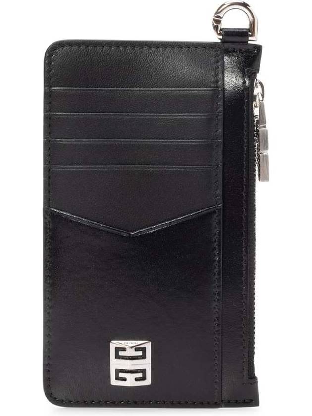 4G Logo Zipper Card Wallet Black - GIVENCHY - BALAAN.