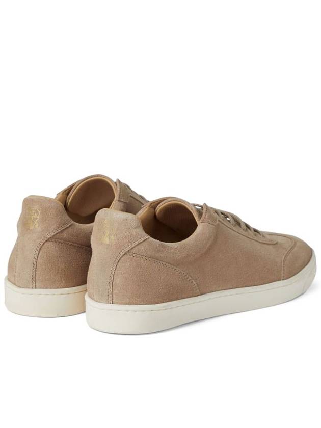 Almond Toe Leather Low Top Sneakers Sand Beige - BRUNELLO CUCINELLI - BALAAN 4