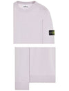 Wappen Patch Crew Neck Soft Cotton Knit Top Pastel Pink - STONE ISLAND - BALAAN 7