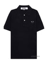 Men s Black Heart Waffen Polo Shirt AZ P1T066 051 - COMME DES GARCONS - BALAAN 1