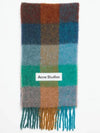 Check Mohair Muffler Turquoise Camel Blue - ACNE STUDIOS - BALAAN 2