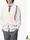 RWB Striped Intarsia Cotton Cardigan White - THOM BROWNE - BALAAN 2