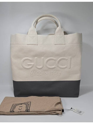 Embossed detail canvas tote bag - GUCCI - BALAAN 1