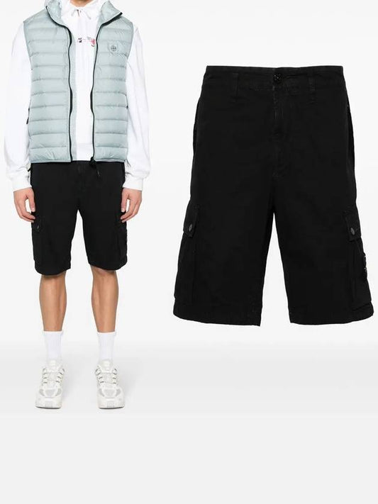 Logo Cotton Slim Cargo Shorts Navy - STONE ISLAND - BALAAN 2