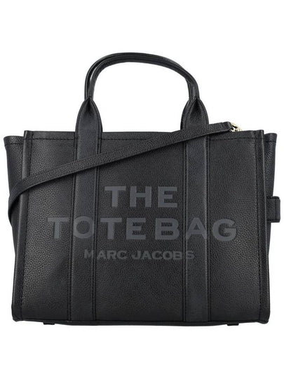 Logo Medium Leather Tote Bag Black - MARC JACOBS - BALAAN 2