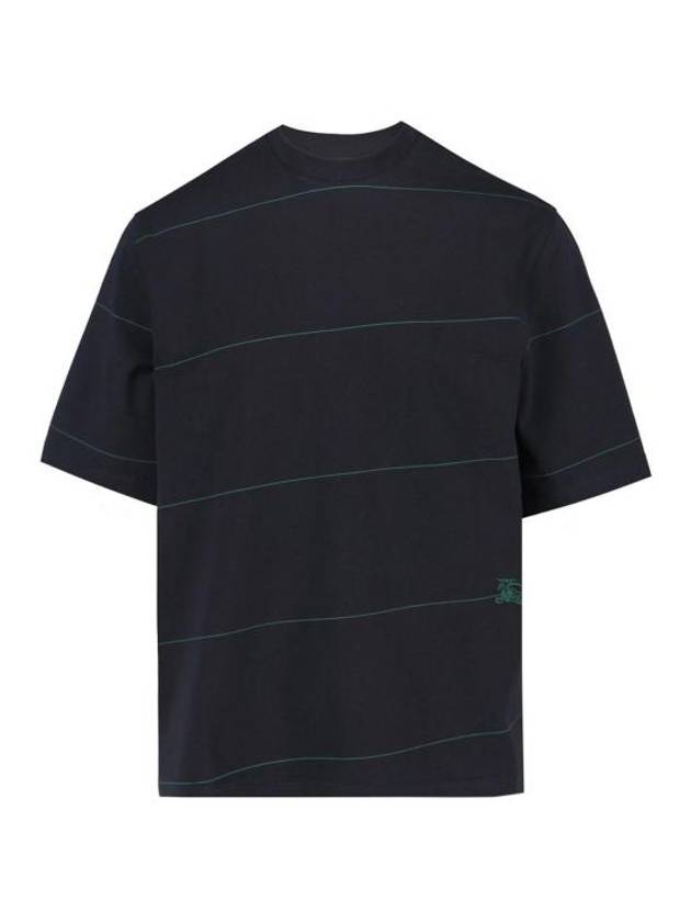 Striped Cotton Short Sleeve T-Shirt Black - BURBERRY - BALAAN 2