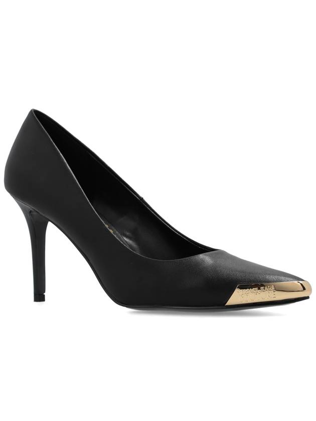 Versace Jeans Couture Leather Pumps, Women's, Black - VERSACE - BALAAN 4