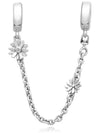 Daisy Flower Safety Chain Charm Sterling Silver Clear - PANDORA - BALAAN 4