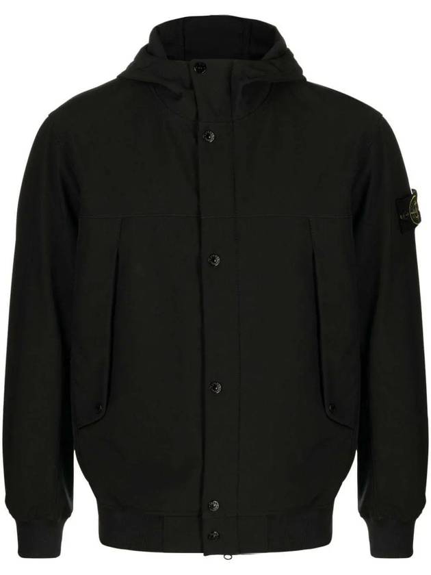 Light Soft Shell R E Dye Technology In Recycled Polyester Hooded Jacket Black - STONE ISLAND - BALAAN 2