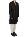 logo buckle wool single coat black - DIOR - BALAAN.