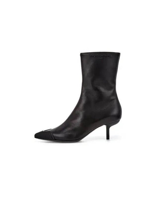 Shimaeul Sole Summer Clearance 5 20 5 24 Women's Pointed Toe Cap Leather Boots Black 271856 - EMPORIO ARMANI - BALAAN 1