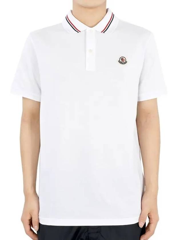 Logo Patch Polo Shirt White - MONCLER - BALAAN 3