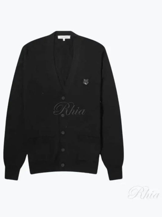 Bold Fox Head Patch Regular Cardigan Black - MAISON KITSUNE - BALAAN 2