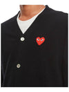 Classic Men's Red Heart Cardigan Black P1N0081 - COMME DES GARCONS - BALAAN 5