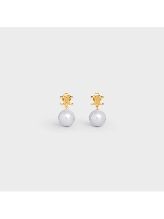 Pearl Drop Earrings White - CELINE - BALAAN 4