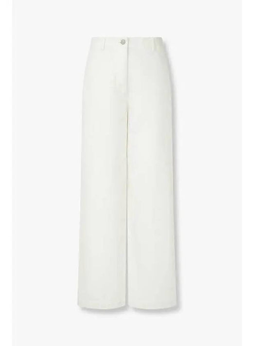 Women s Wide Leg Denim Pants White - DRIES VAN NOTEN - BALAAN 1