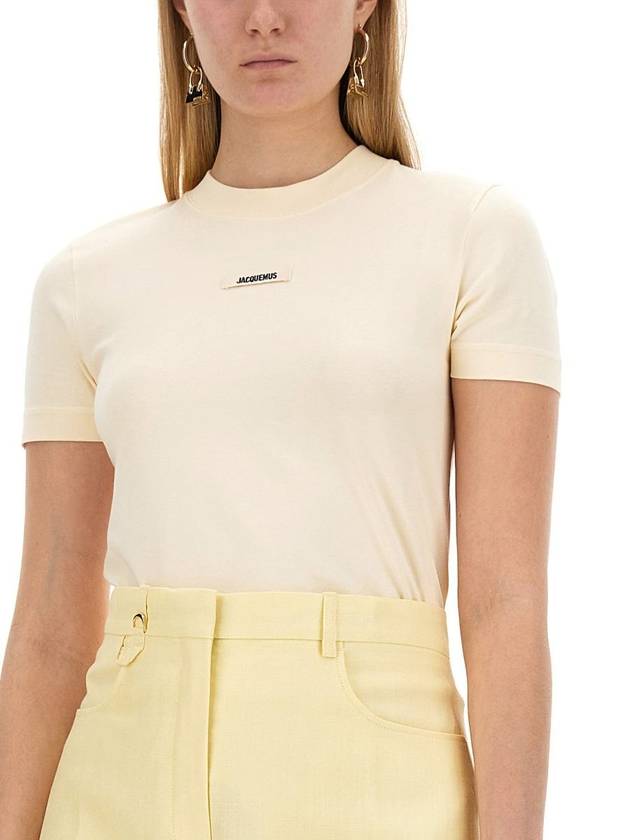 Le Gros Grain Short Sleeve T-Shirt Light Beige - JACQUEMUS - BALAAN 5