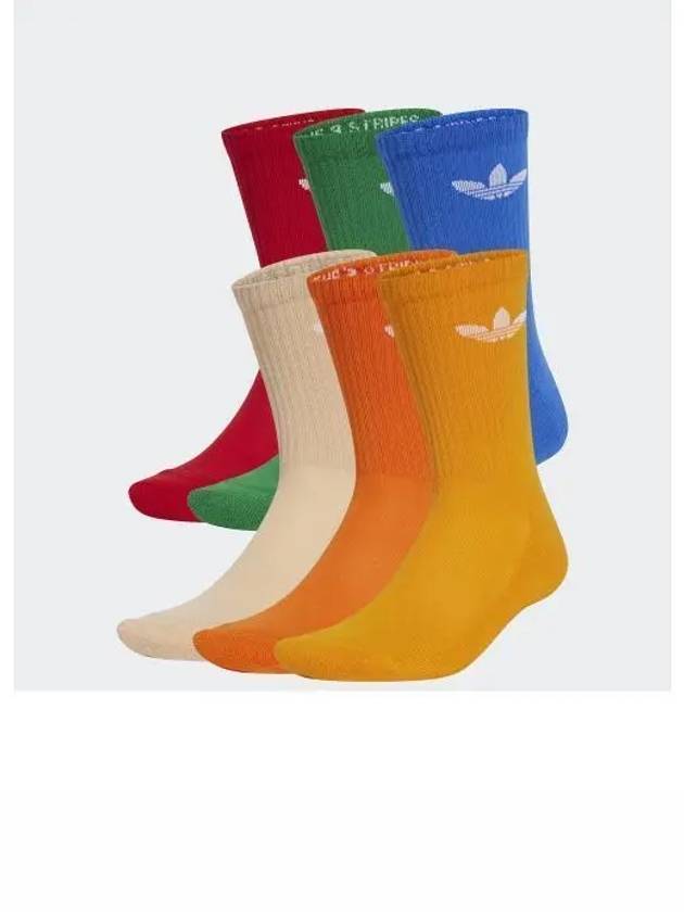 Trefoil Cushion Crew Socks 6 Pack Set Mix Color - ADIDAS - BALAAN 2