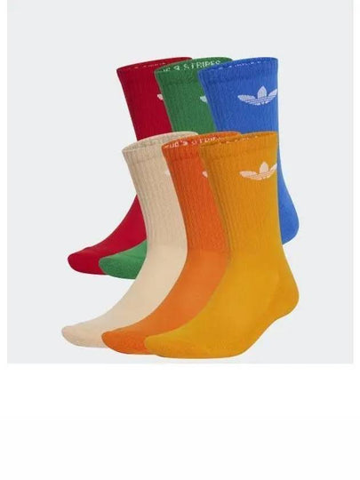 Trefoil Cushion Crew Socks 6 Pack Set Mix Color - ADIDAS - BALAAN 2