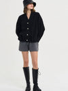 Charlotte Pearl Button Cozy Cardigan Black - SORRY TOO MUCH LOVE - BALAAN 5