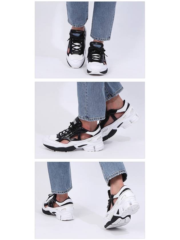 Ozweego Leather Low Top Sneakers White Black - RAF SIMONS - BALAAN 3