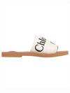 Woody Logo Flat Mule Slippers White - CHLOE - BALAAN 2