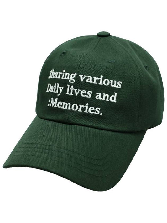 MEMORIES SLOGAN BALL CAP in green - MYDEEPBLUEMEMORIES - BALAAN 1