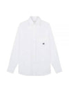 Chest Pocket Foxhead Patch Cotton Poplin Casual Shirt White - MAISON KITSUNE - BALAAN 2